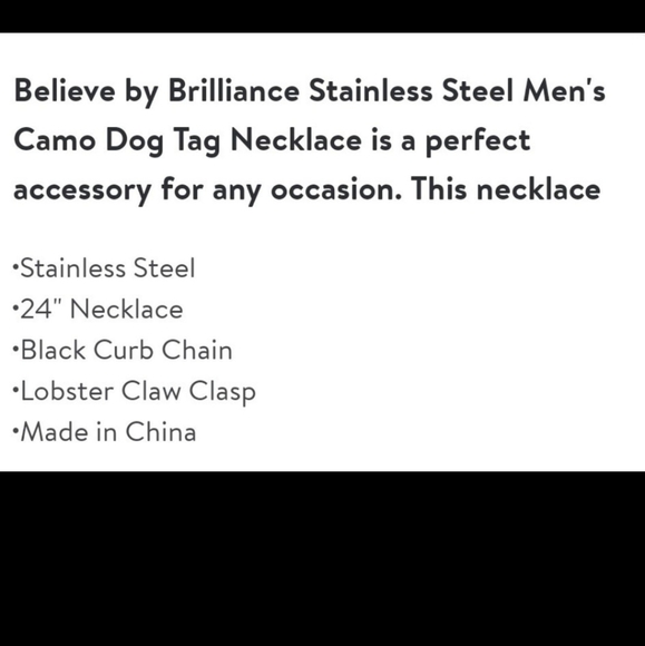 Believe by Brilliance Stainless Steel Men's Camo Dog Tag Necklace - Picture 5 of 5